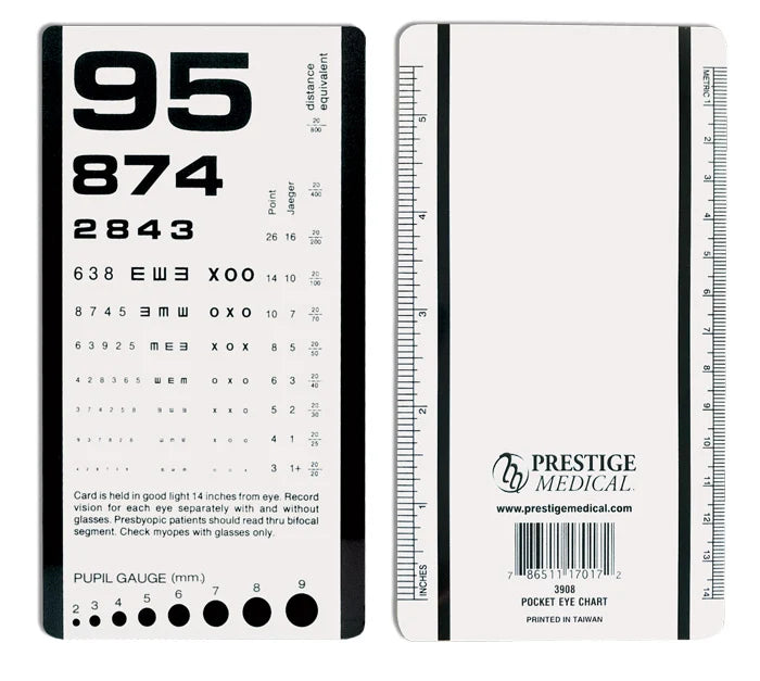 PVC Snellen Eye Chart - White