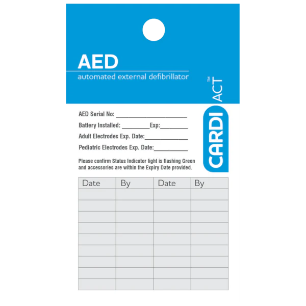 Cardiact AED Test Tag