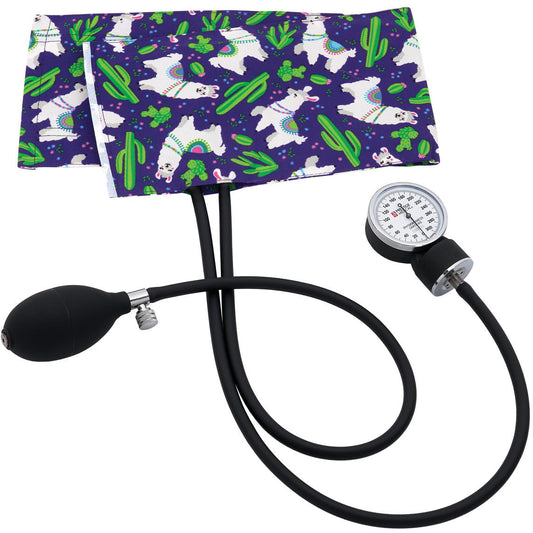 Premium Adult Aneroid Sphygmomanometer- Llamas Purple