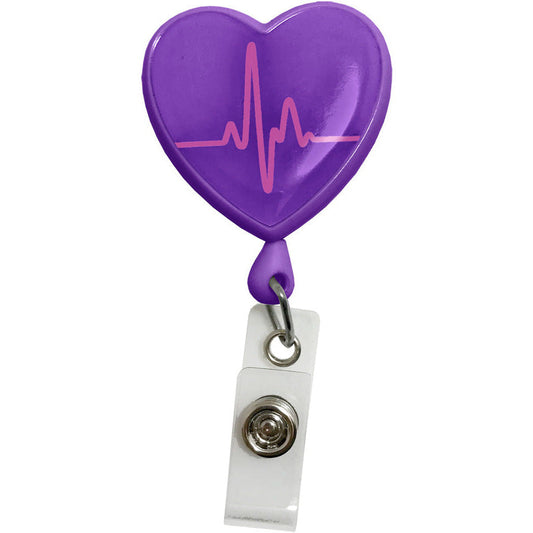 Retracteze™ ID Holder EKG Heart Purple