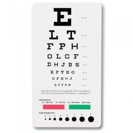 Snellen Pocket Eye Chart Size: 18cm x 10cm