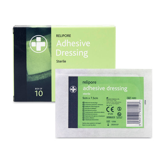 Relipore Adhesive Dressing - 5cm x 7.5cm - Box of 10