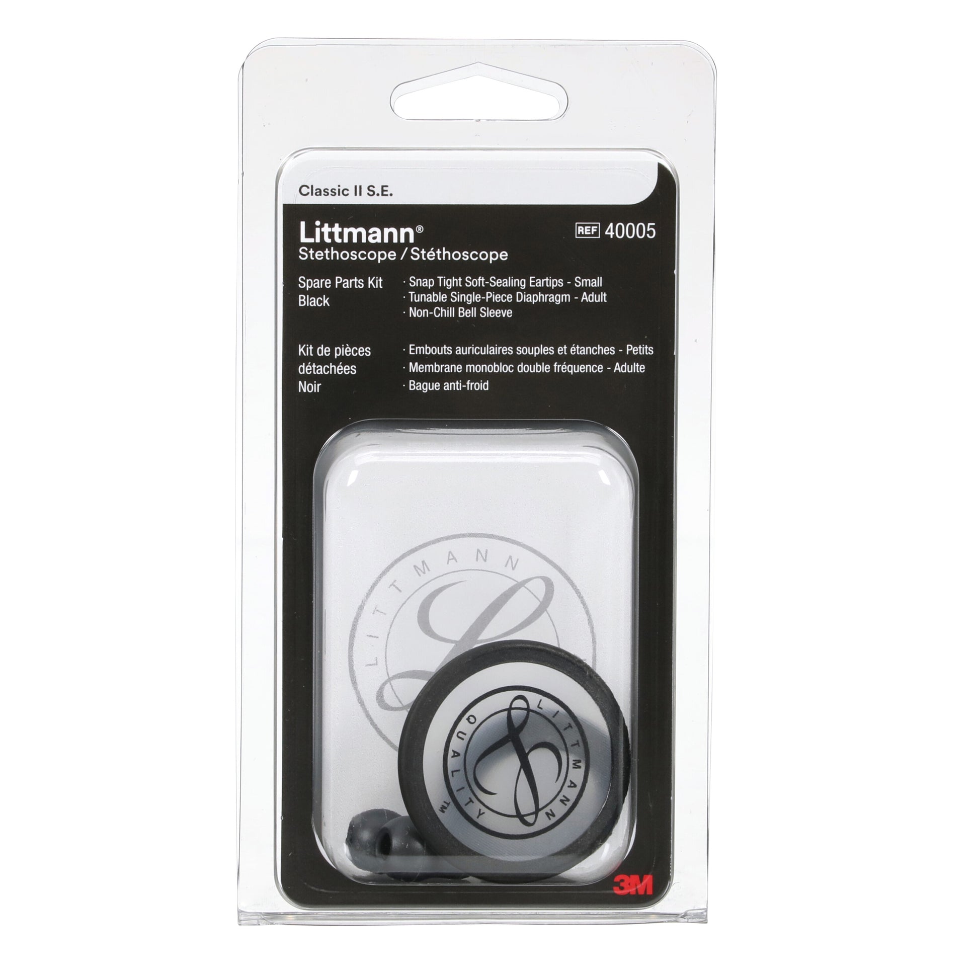3M Littmann Spare Parts Kit - Classic II S.E. Stethoscopes - Black - Littmann Stethoscopes