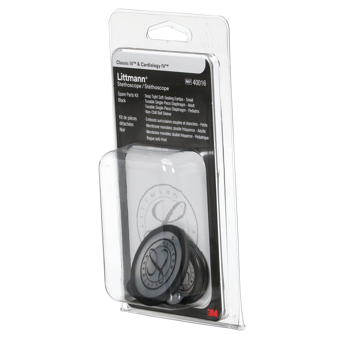3M Littmann Spare Parts Kit - Classic III/Cardiology IV/CORE Stethoscopes - Black - Littmann Stethoscopes