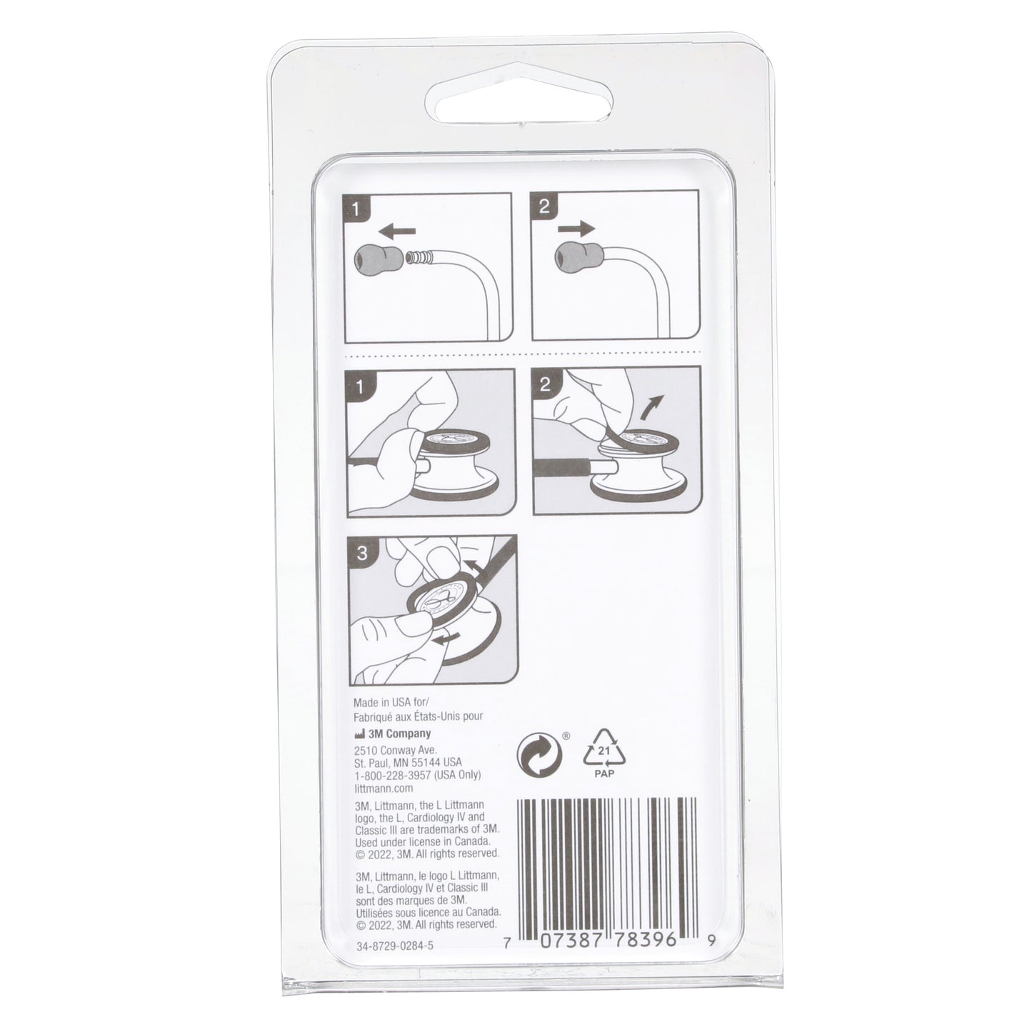 3M Littmann Spare Parts Kit - Classic III/Cardiology IV/CORE Stethoscopes - Black - Littmann Stethoscopes