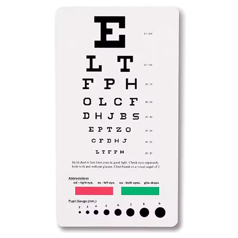 PVC Snellen Eye Chart - White