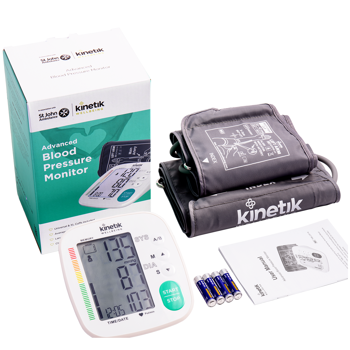 KINETIK Advanced Blood Pressure Monitor w XL Cuff