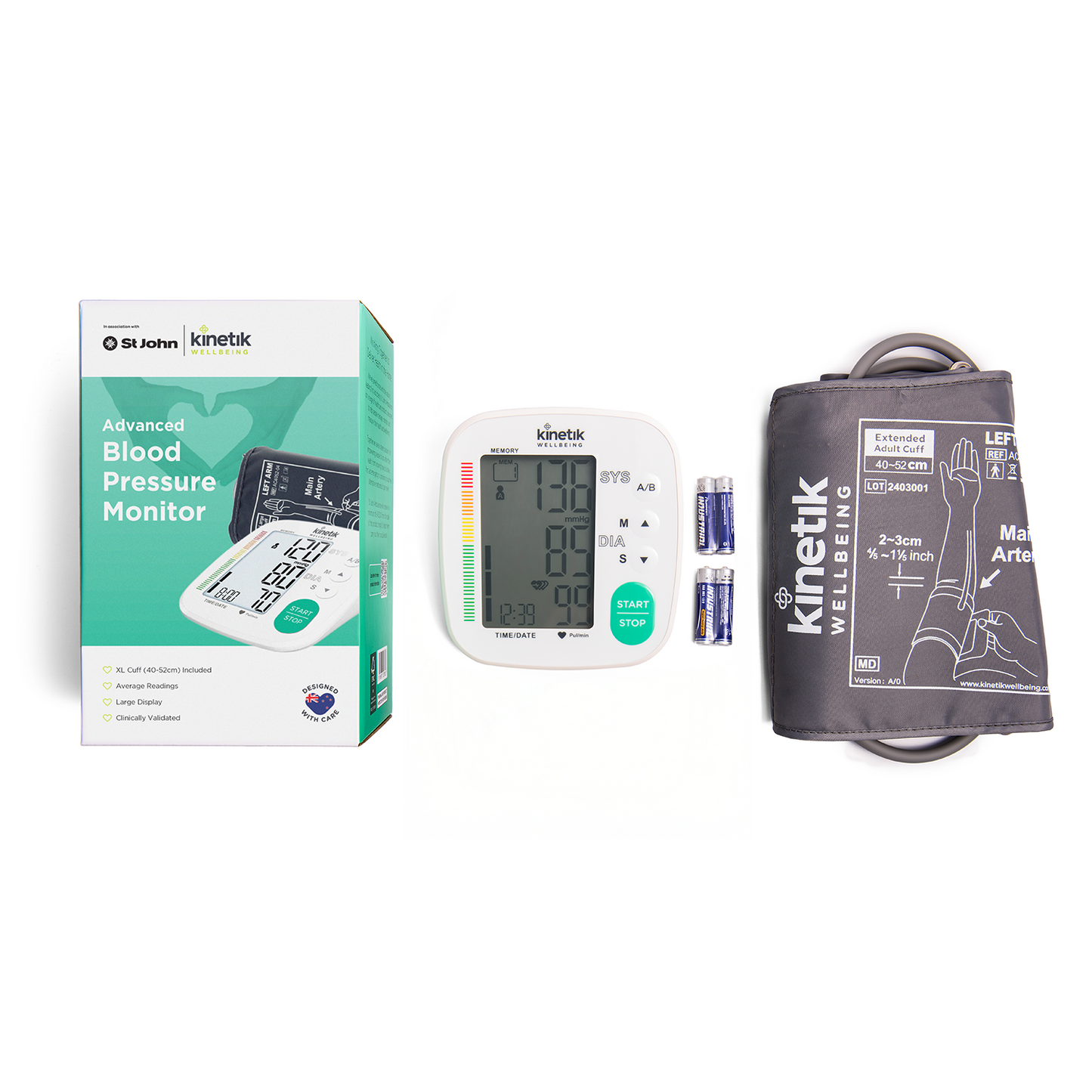 KINETIK Advanced Blood Pressure Monitor w XL Cuff