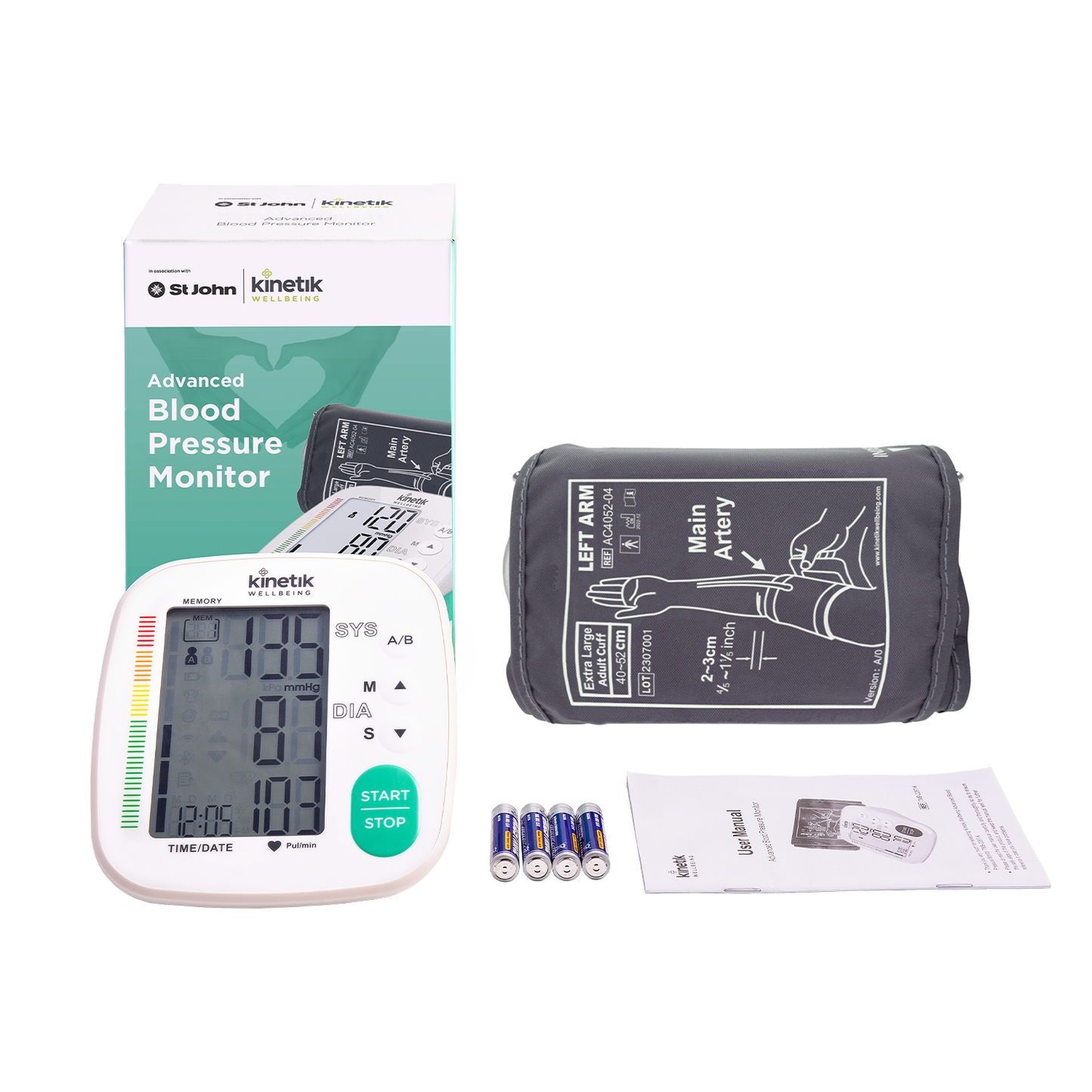 KINETIK Advanced Blood Pressure Monitor w XL Cuff