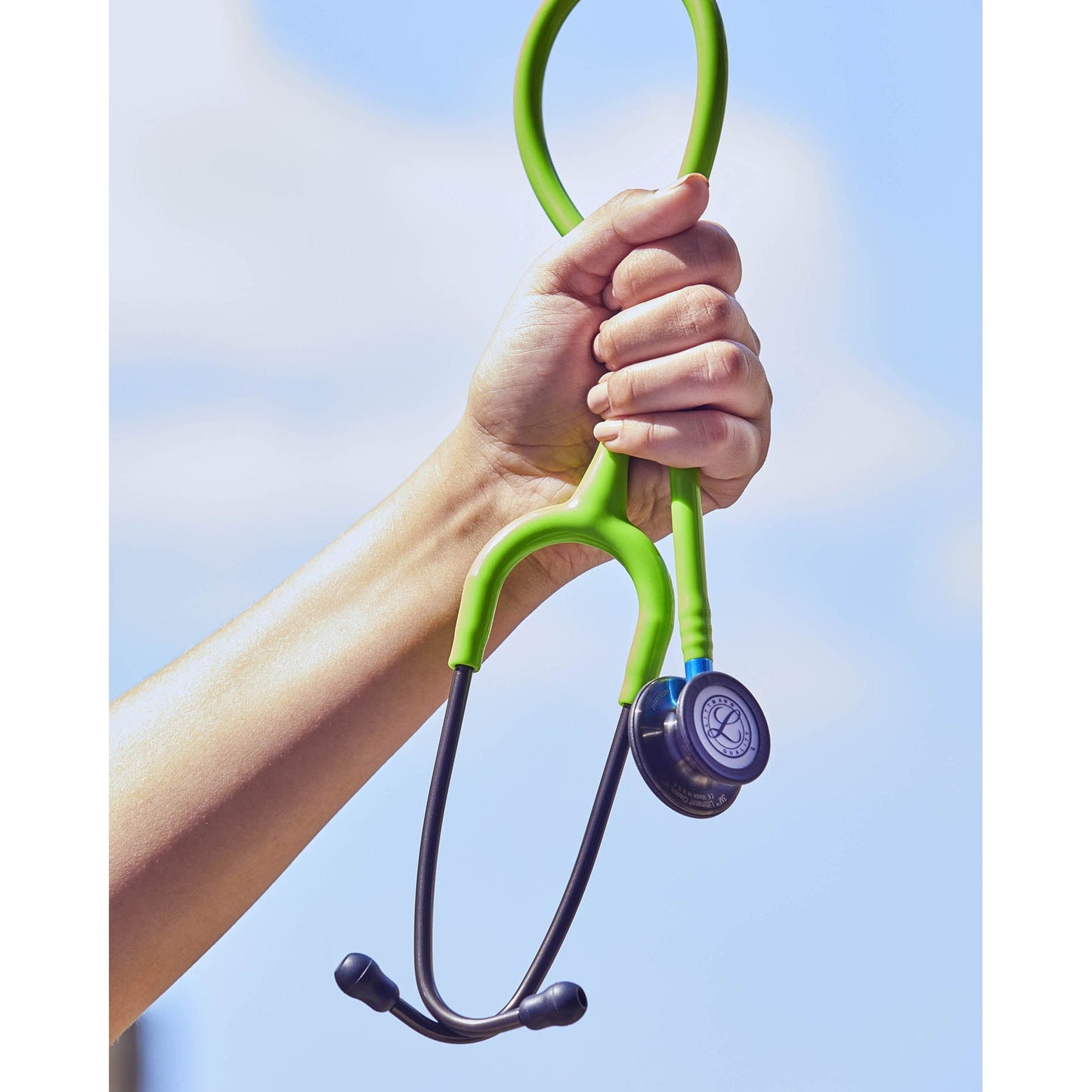 Littmann Classic III Monitoring Stethoscope: Smoke & Lime Green - Blue Stem 5875