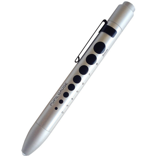 Soft LED Pupil Gauge Penlight Silver