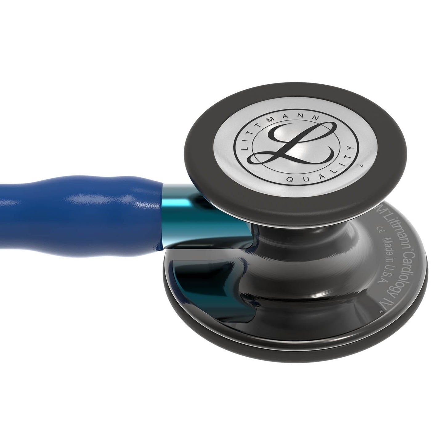 Littmann Cardiology IV Diagnostic Stethoscope: Polished Smoke & Navy - Blue Stem 6202