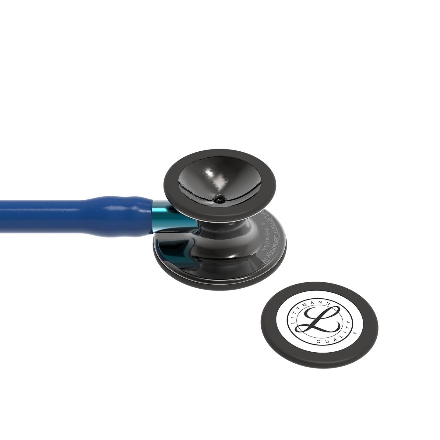 Littmann Cardiology IV Diagnostic Stethoscope: Polished Smoke & Navy - Blue Stem 6202