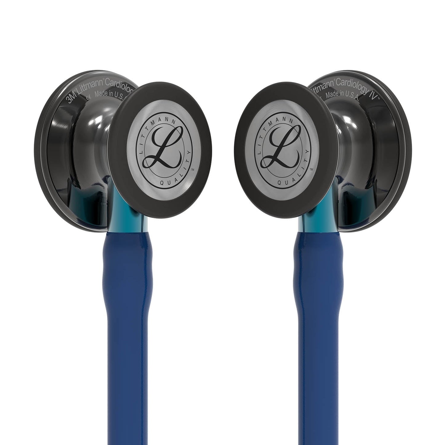 Littmann Cardiology IV Diagnostic Stethoscope: Polished Smoke & Navy - Blue Stem 6202