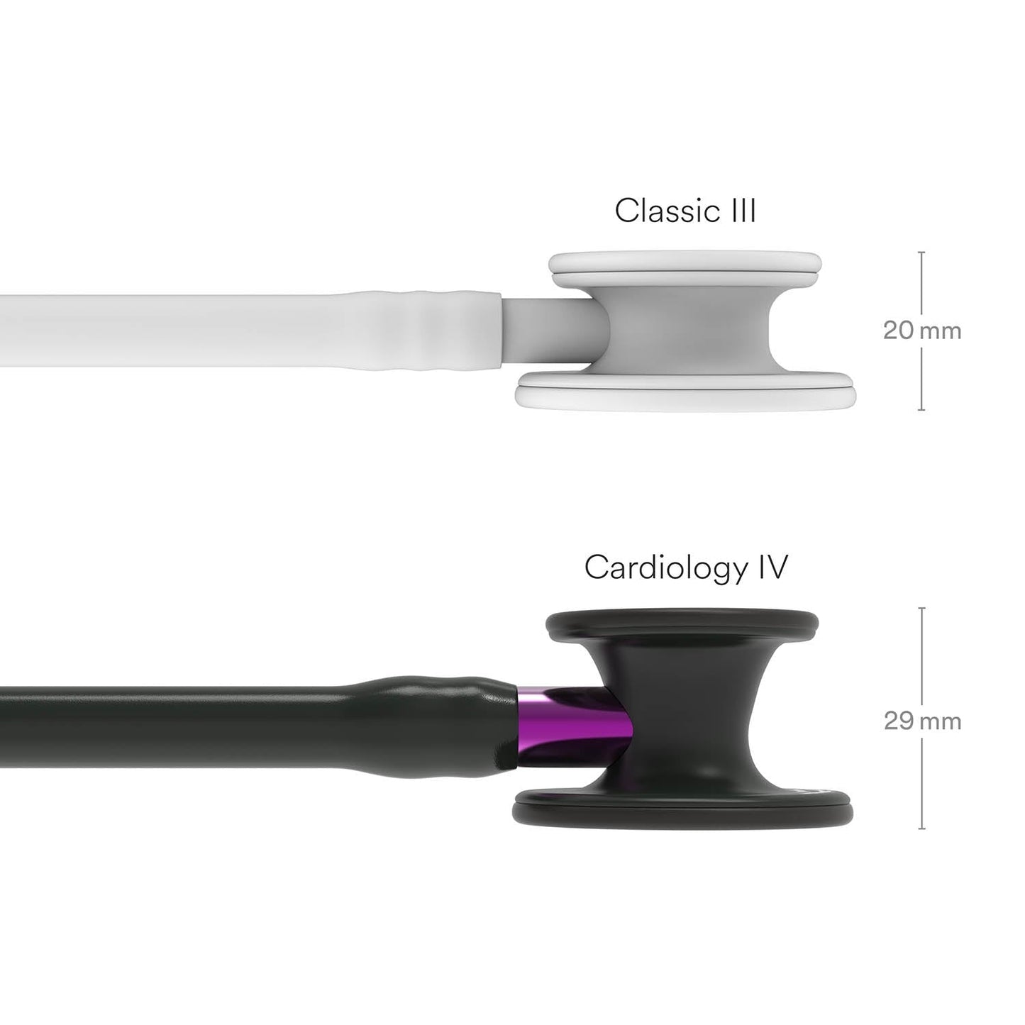 Littmann Cardiology IV Diagnostic Stethoscope: Black & Black - Violet Stem 6203