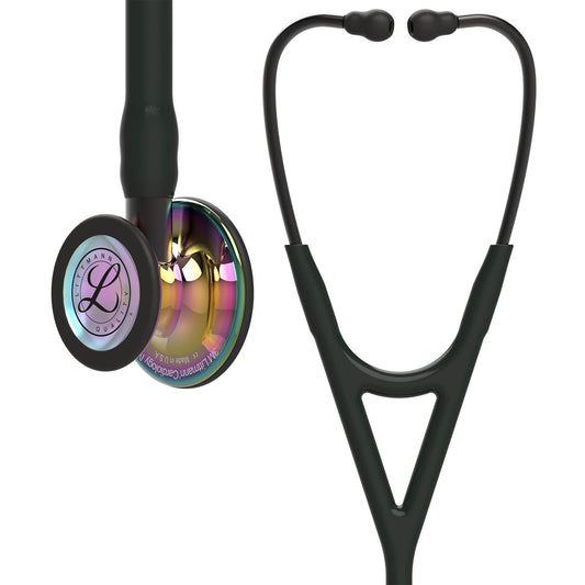 Littmann Cardiology IV Diagnostic Stethoscope: High Polish Rainbow & Black - Smoke Stem 6240