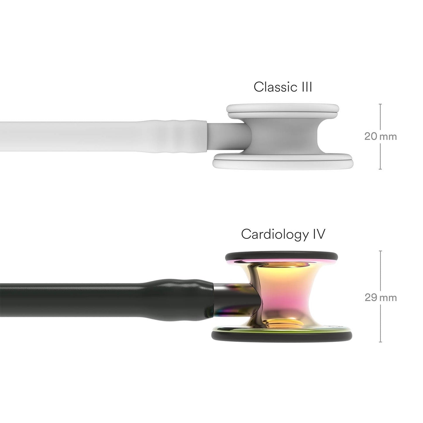 Littmann Cardiology IV Diagnostic Stethoscope: High Polish Rainbow & Black - Smoke Stem 6240