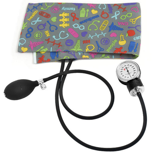 Premium Adult Aneroid Sphygmomanometer- Medical Symbols Pewter