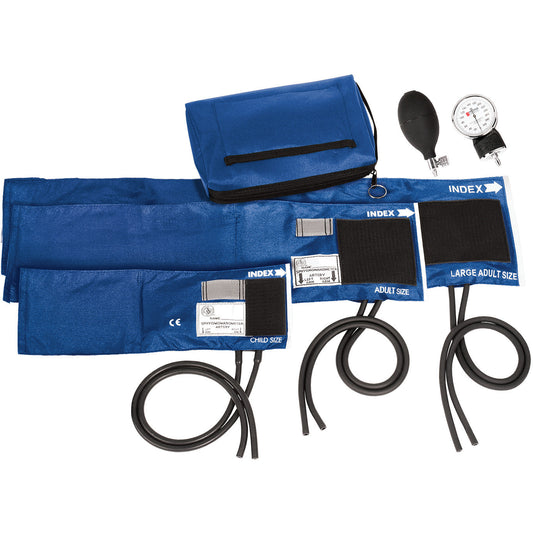 3-in-1 Aneroid Sphygmomanometer Set with Carry Case Royal