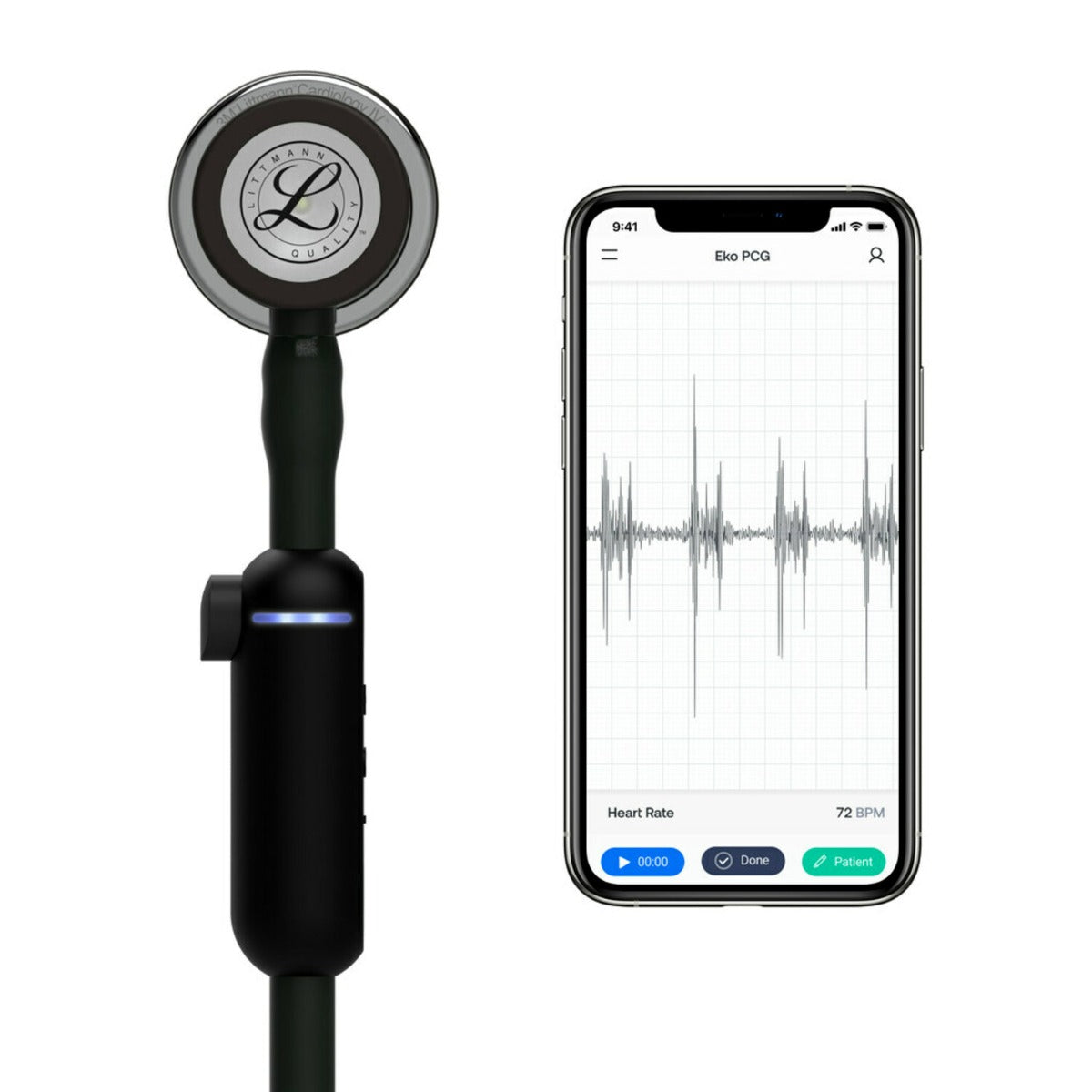 Littmann CORE Digital Stethoscope - 8890  Mirror Chestpiece & Black