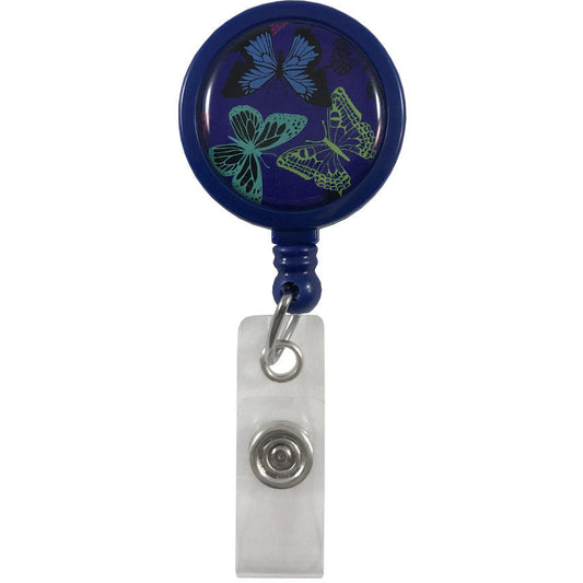 Retracteze™ ID Holder Butterflies Navy